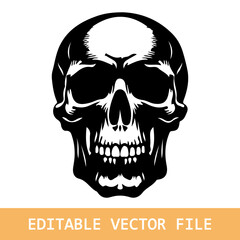 Vector skull of hipster. Abstract silhouette of a human skull