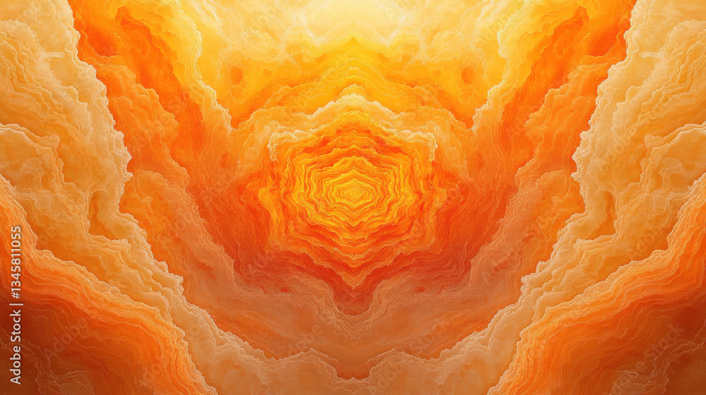 Poster abstract background of vibrant orange waves create mesmerizing symmetrical pattern, evoking warmth a