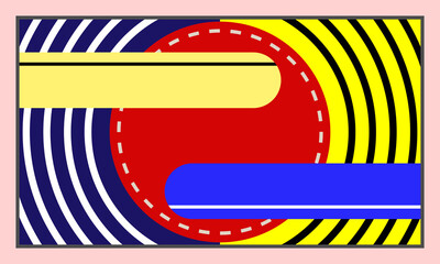 abstract geometric art background, bauhaus shapes, geometric shapes, for web, brochure, bilboard, poster, flier