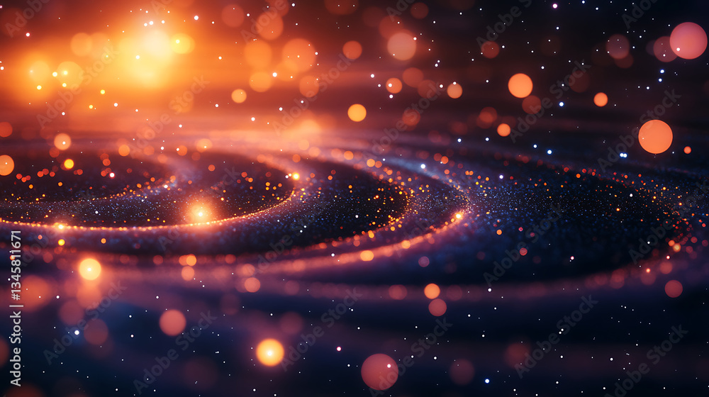 Aufkleber mesmerizing abstract background featuring swirling patterns and glowing orbs, evoking sense of cosmi