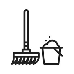 Floor Mop icon vector image. Suitable for mobile apps, web apps and print media.
