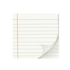 Blank Lined Notepaper with Corner Fold