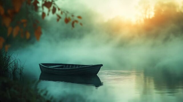 relaxing background with a boat floating on the waves