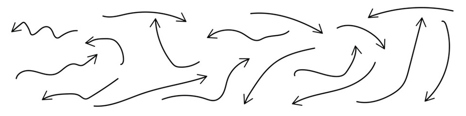 arrow icon set hand drawing
