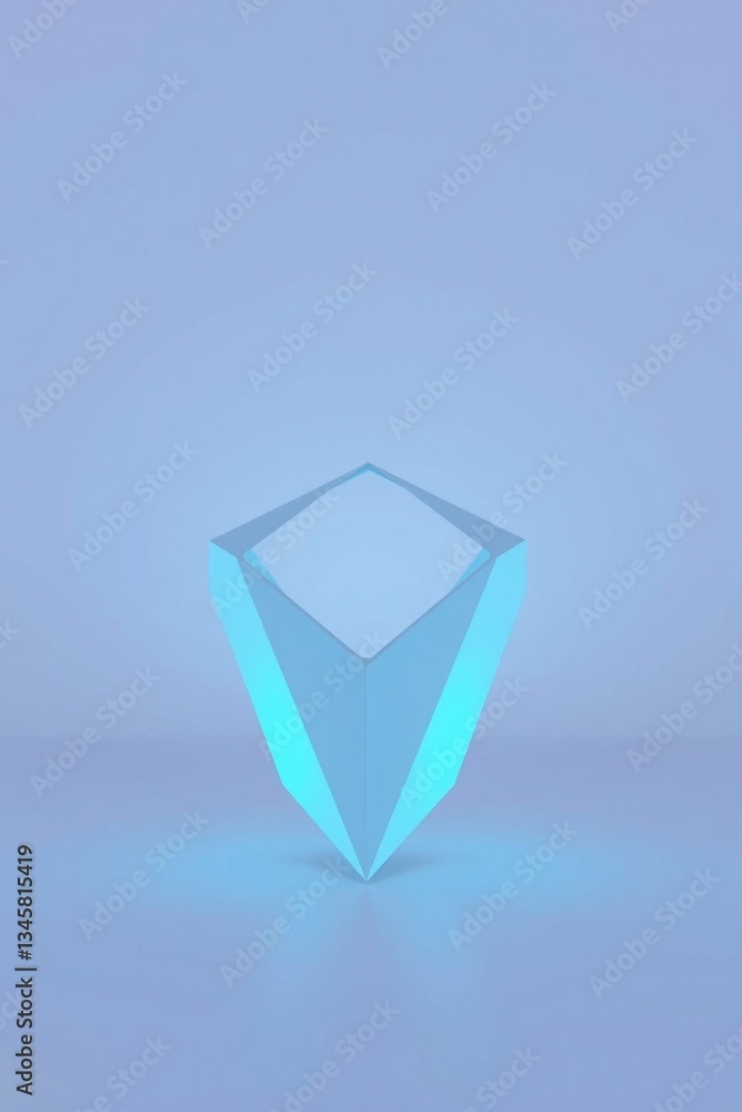 Wall mural geometric glowing shape in a minimalistic design setting