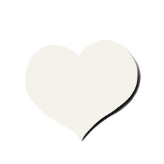 blank note paper with heart shape