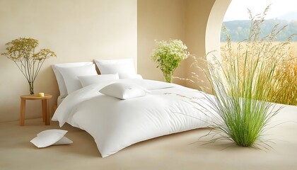 Calm Bedroom for White Linen, Natural Light.