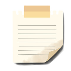 Illustration of Blank Notebook Page folded  at the corner