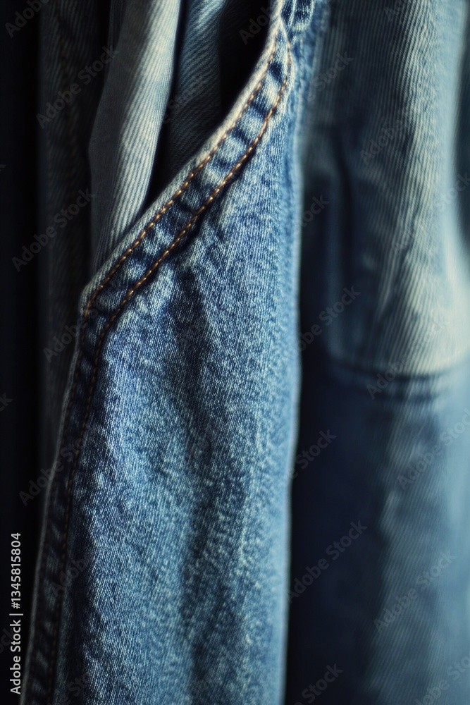 Poster A detailed shot of a pair of worn jeans with buttons and rivets