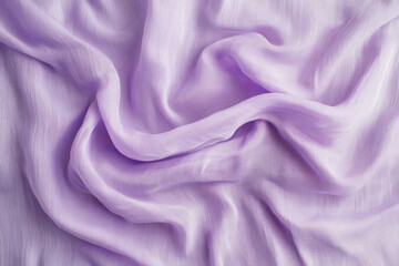 Obraz premium A delicate chiffon fabric texture background in a soft lavender hue. The translucent, airy drape and subtle light diffusion create a dreamy, ethereal effect, ideal for romantic, feminine, and