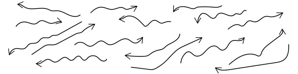 arrow icon set hand drawing