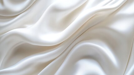 Obraz premium Smooth, flowing white silk fabric draped