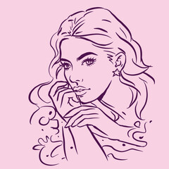 woman portrait posing vector for illustration card decoration