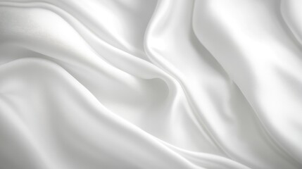 Fototapeta premium White silk fabric folds, texture, close-up for design inspiration