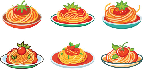 Spaghetti With Tomato sauce A variety of pasta dishes.