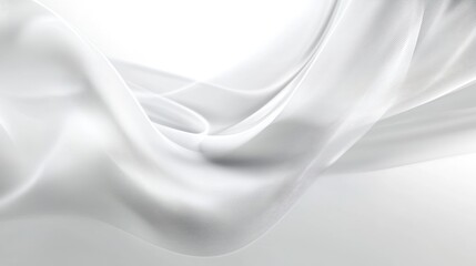 Obraz premium Abstract white fabric folds, smooth, elegant design, background, digital art, for fashion, or design presentations