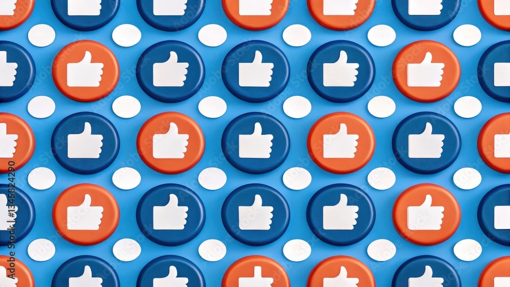 Poster a seamless pattern featuring social media icons for engagement actions like comment and share., for 