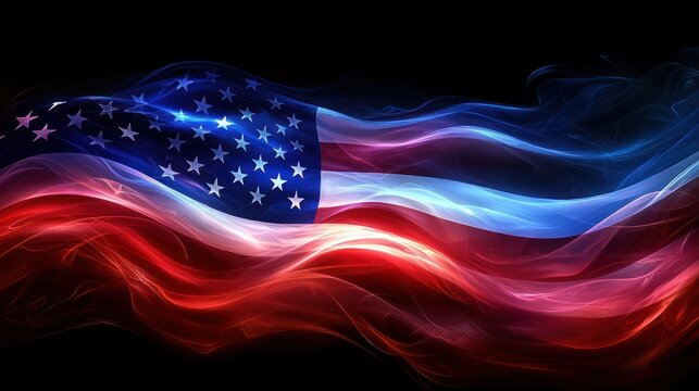 American flag in abstract smoke