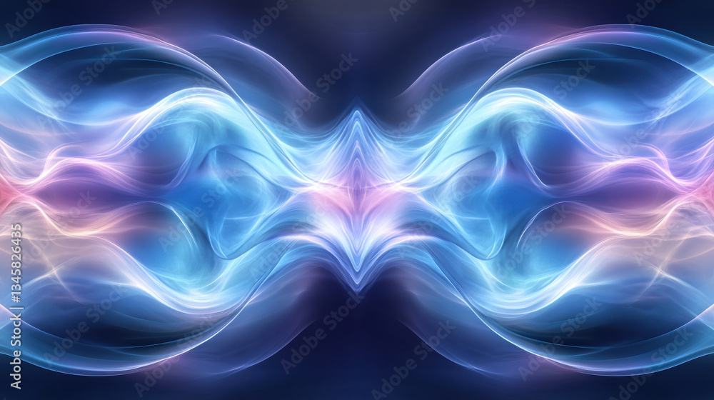 Poster abstract background of fluid digital streams in blue and pink create smooth, vibrant pattern