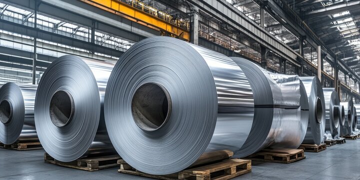 Metal coils in warehouse (2)