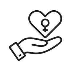 Women Heart icon vector image. Suitable for mobile apps, web apps and print media.