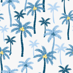 	
Seamless tropical pattern with palm tree. Design for fashion textiles, fabric, print, graphics, backgrounds and crafts.