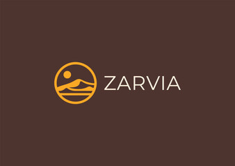 Minimalist Desert Logo – A modern depiction of a desert landscape, representing adventure, solitude, and resilience.