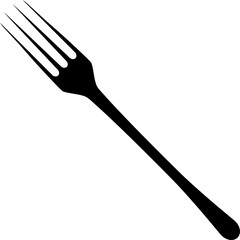 Dinner fork silhouette vector