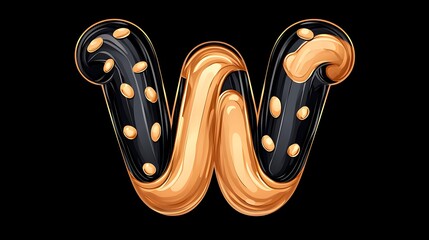 Peanut Butter Letter W Design.