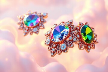 Fototapeta premium Jewelry with Colorful Stones