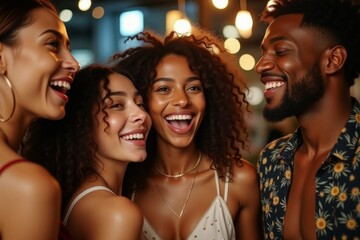 Obraz premium A group of friends laughing and enjoying their time together