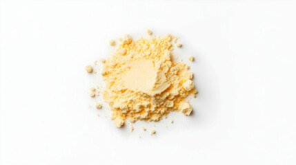 Pile Of Yellow Powder On White Background