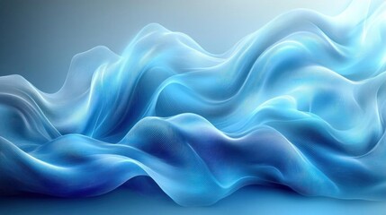 Obraz premium Abstract Blue Wave Flowing Fabric Texture Background