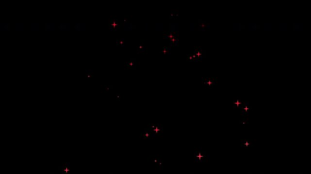 Particle Effects Star Red Fall In Black Background Motion Graphics