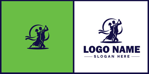 Tango Dance Studio icon Tango academy Tango school Tango center flat logo sign symbol editable vector