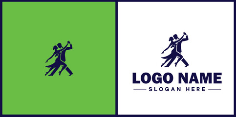 Tango Dance Studio icon Tango academy Tango school Tango center flat logo sign symbol editable vector