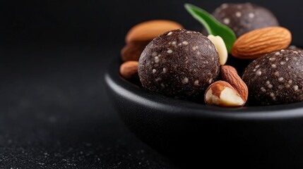 Obraz premium Dark Chocolate Energy Balls with Nuts