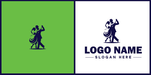 Tango Dance Studio icon Tango academy Tango school Tango center flat logo sign symbol editable vector
