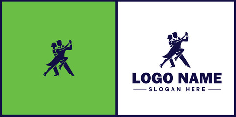 Tango Dance Studio icon Tango academy Tango school Tango center flat logo sign symbol editable vector