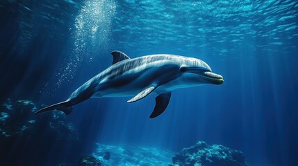 Fototapeta premium Majestic Dolphin Underwater