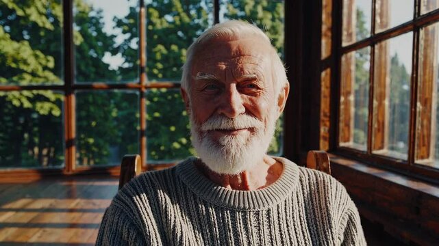 The Elderly Man Smiling