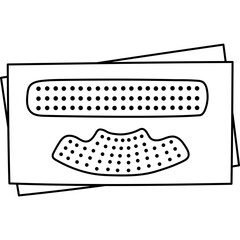 Lovely outline pair of whitening teeth stripes for bleaching enamel dental care. Trendy hand drawn tooth stripes for shiny and white smile. Home tool doodle for oral hygiene isolated on background