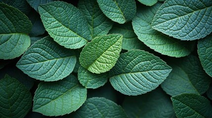 Obraz premium Lush Green Leaves Nature Background Texture