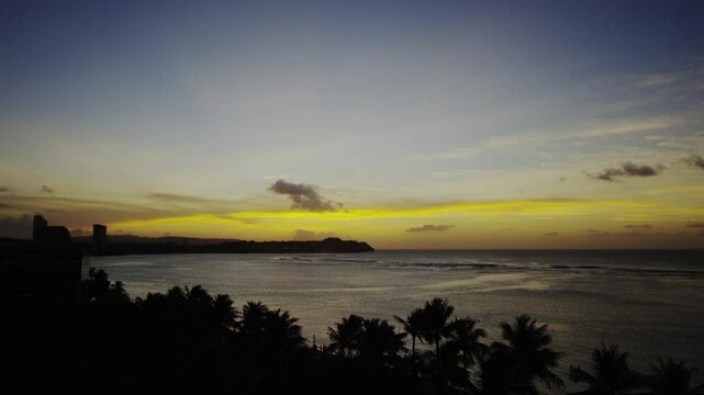 sea, cove, dusk, beach, horizon, silhouette, sunset