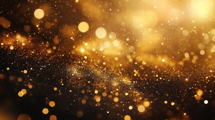 Fototapeta premium Golden Sparkle Abstract Background: A Luxurious Display of Shimmering Lights and Glowing Particles