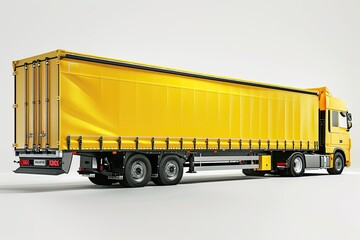 Premium Quality Image of Yellow Logistic Tipping Trailer Truck Illustration
