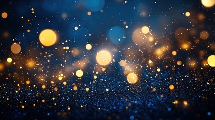 A Sparkling Night: Abstract Blue and Gold Glitter Background