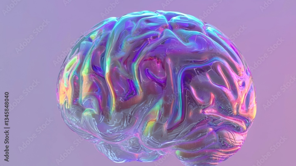 Aufkleber colorful abstract brain design representing creativity and innovation with swirling patterns and vib