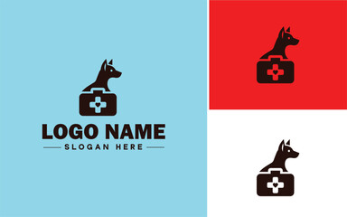 Veterinary Clinic icon Animal hospital Veterinary practice Pet clinic flat logo sign symbol editable vector
