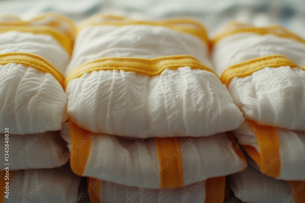Poster a close-up view of stacked and folded towels